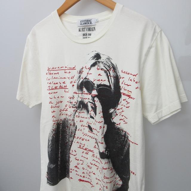 ヒステリックグラマー HYSTERIC GLAMOUR Kurt Cobain カートコバーン プリント Tシャツ カットソー 0211CT10 半袖 白 ホワイト S 1019 STK｜vectorpremium｜04