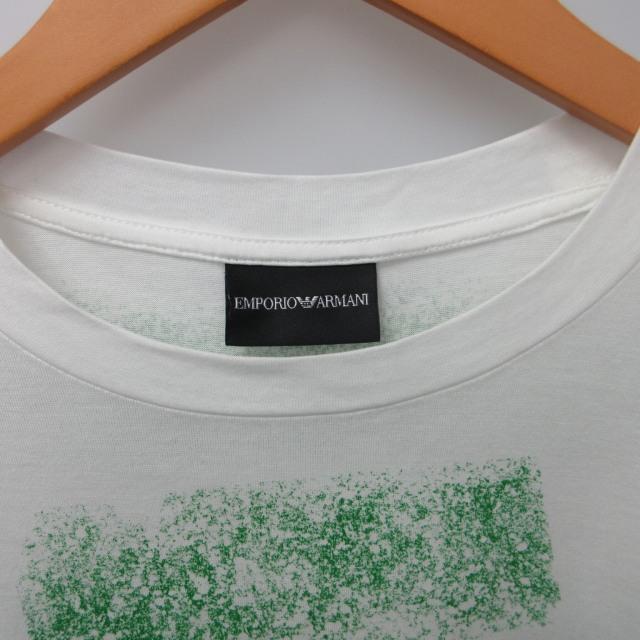 エンポリオアルマーニ EMPORIO ARMANI 美品 Tシャツ カットソー ボーダー 総柄 6L1T96 半袖 白 緑 ホワイト グリーン M 1216 AL12 メンズ｜vectorpremium｜06