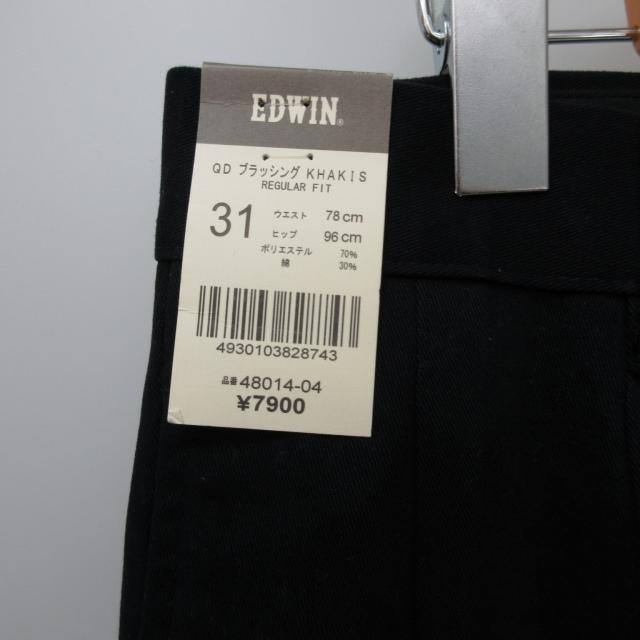 未使用品 エドウィン EDWIN タグ付 ダブルタックパンツ スラックス 31 約M-Lサイズ 黒 ブラック 0131 メンズ｜vectorpremium｜04