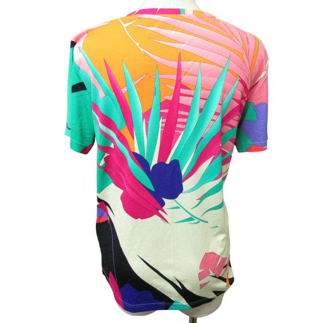 LEONARD レオナール 総柄 半袖 Vネック トップス レッド系 LL 【公式通販】