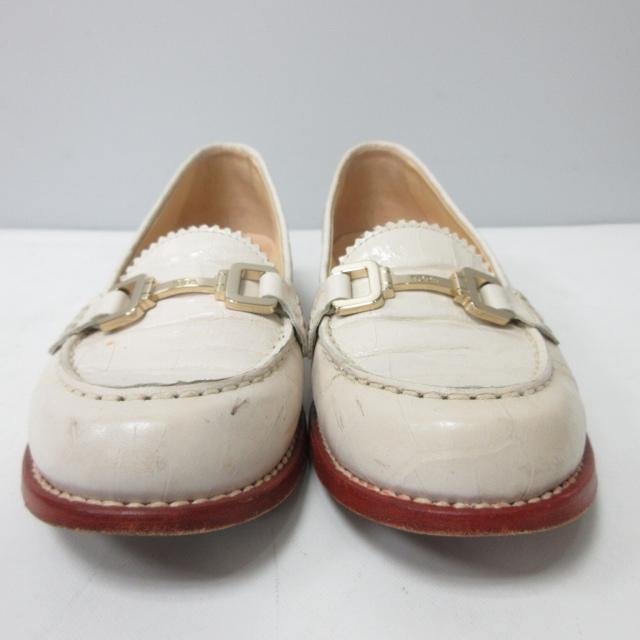 トッズ TODS ローファー スリッポン 37 24cm 白 ホワイト