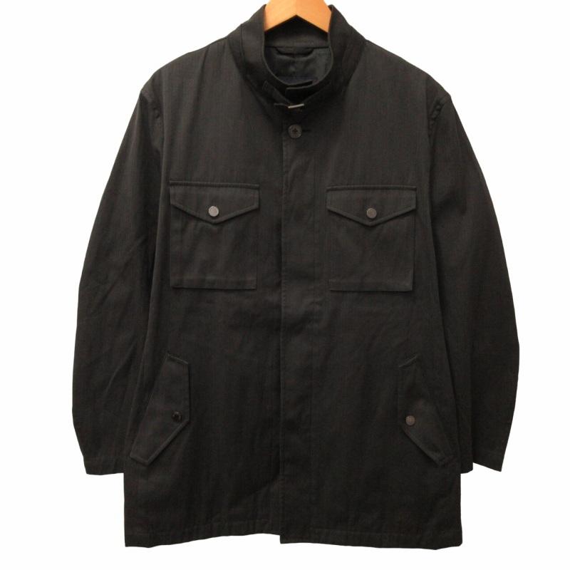 バーバリーロンドン スタンドカラージャケット ジップアップ 黒 L ノバ