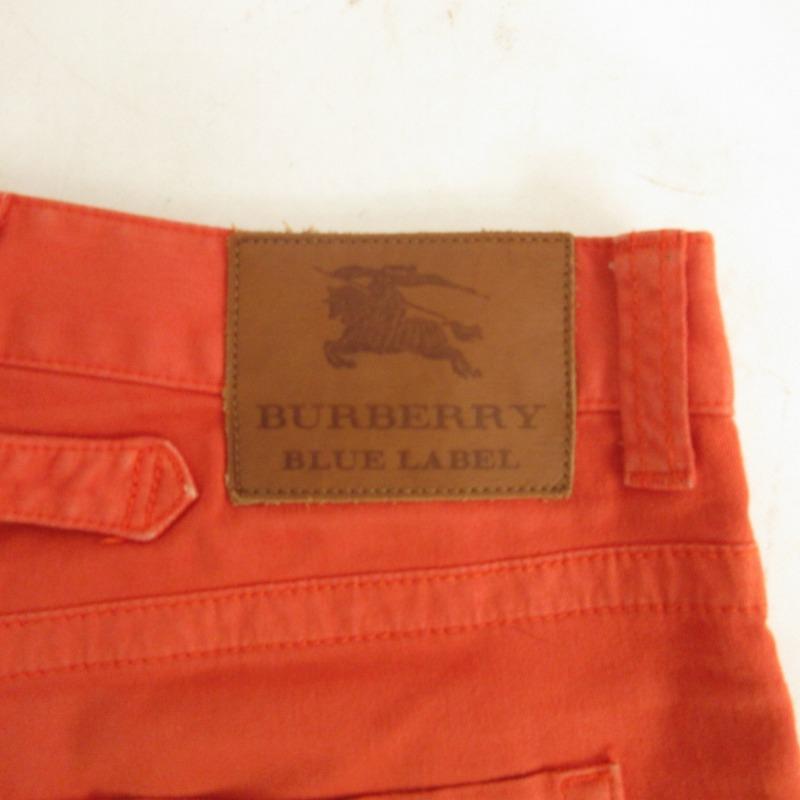 バーバリーズブルーレーベル Burberry's BLUE LABEL パンツ ボトムス ショート 裏地チェック 金ボタン ホース オレンジ系 36 約S IBO48｜vectorpremium｜05