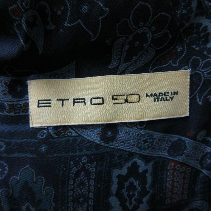 エトロ ETRO 最高級 ARTORIA UOMO DAL 1968 シングルスーツ セットアップ ストライプ×ペイズリー 総柄 青×黒 ブルー×ブラック 50 L｜vectorpremium｜09