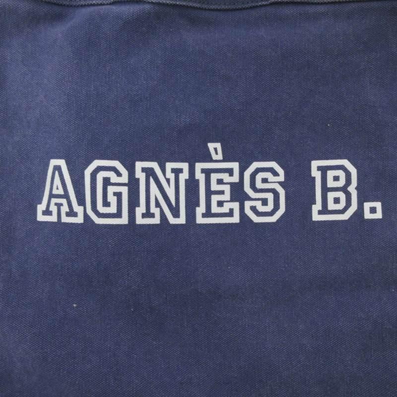 アニエスベー ボヤージュ Agnes b. VOYAGE 2WAY トートバッグ ショルダーバッグ ブランドロゴ 布製 ネイビー 紺 0321  メンズ レディース｜vectorpremium｜06