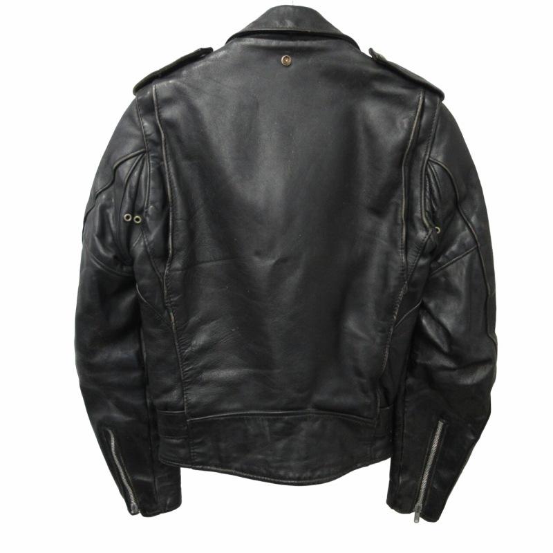 限定値引USA製ダブルライダースジャケットレザー黒ライナー付き大きめ.