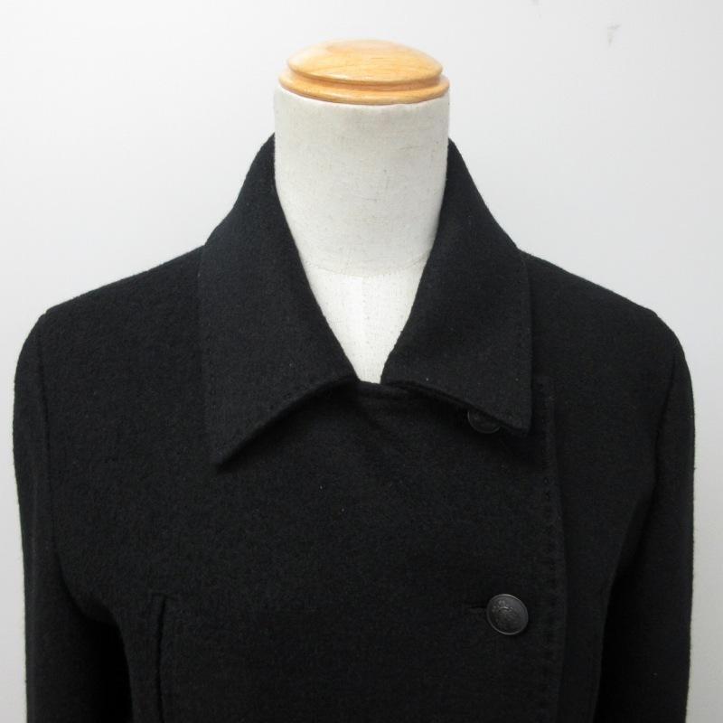 【美品】　アドーア　ショート　ジャケット　ブラック　厚手　ウール　ダブルフェイス アドーア ADORE ウールブルゾン ジャケット ダブルデザインボタン 黒