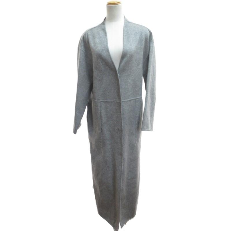 アドーア ADORE 美品 ヤクミックスリバー コート ロング ノーカラー