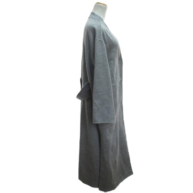 アドーア ADORE 美品 ヤクミックスリバー コート ロング ノーカラー