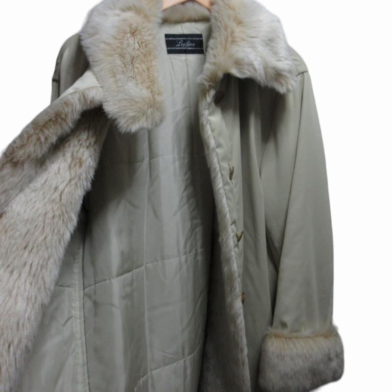 レリアン Leilian フェイクファー切替 中綿コート ジャケット