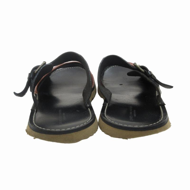 ドリスヴァンノッテン黒レザーサンダル