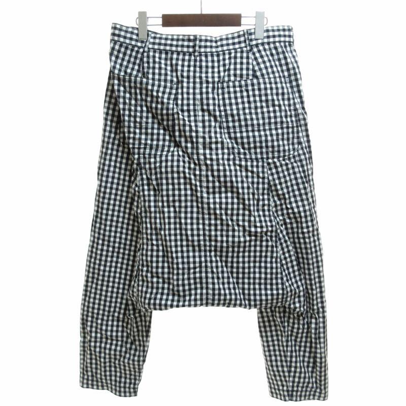 ブラック コムデギャルソン ギンガムチェック サルエルパンツ S