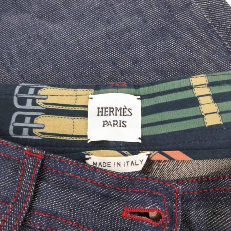 HERMES エルメス ゴルチエ期 美品 ストレートデニムパンツ ジーンス 