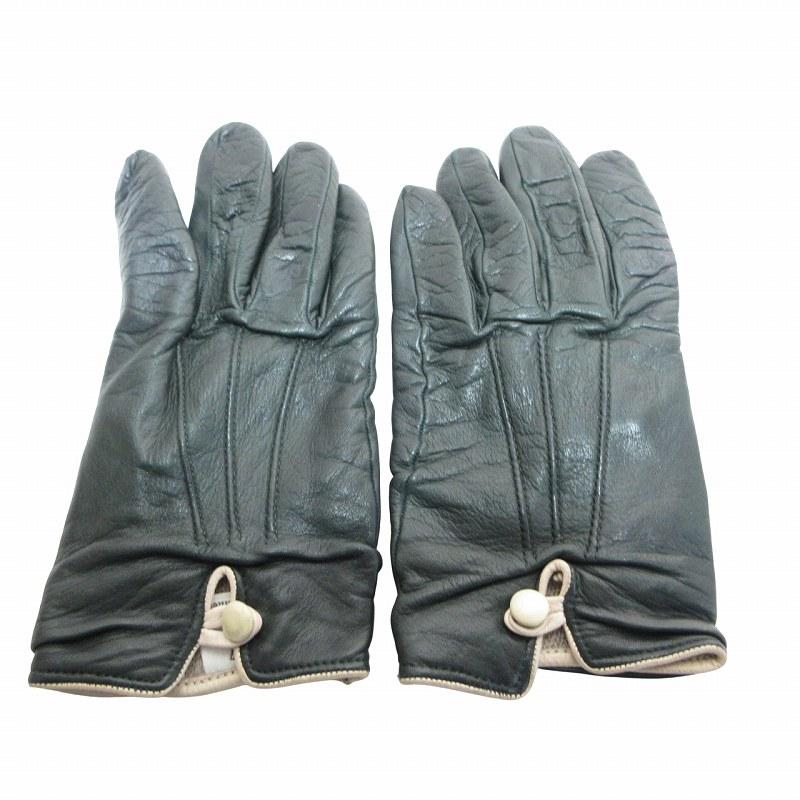 Sermoneta 革手袋 6½ カシミヤ セルモネータ