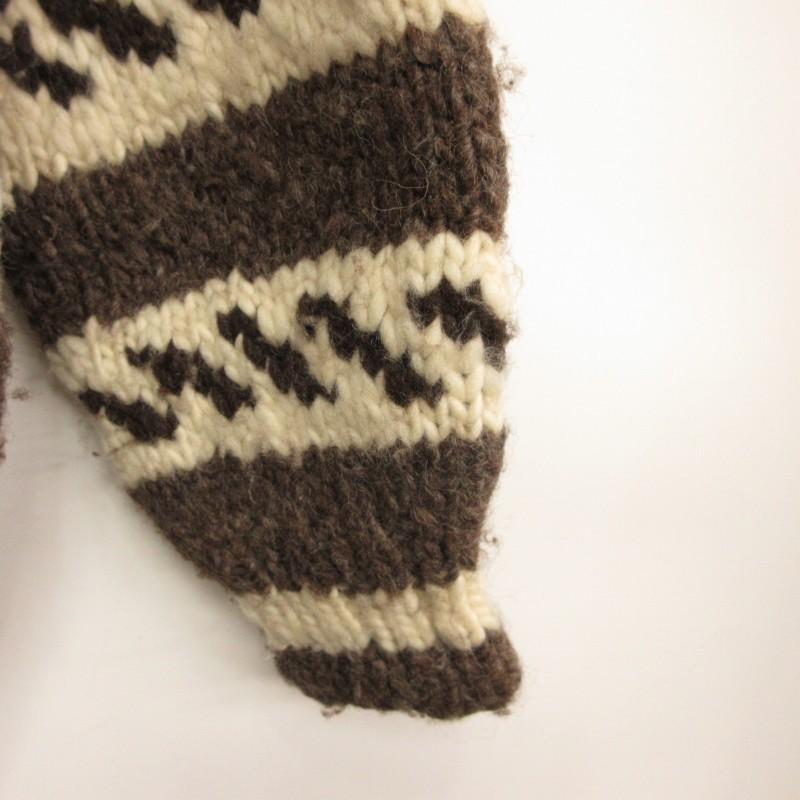 USA製【NY編み】ヴィンテージ 90s カウチン カーディガン 袖ブラック VINTAGE カーディガン 「ヴィンテージ古着」90's COME BACK 総柄