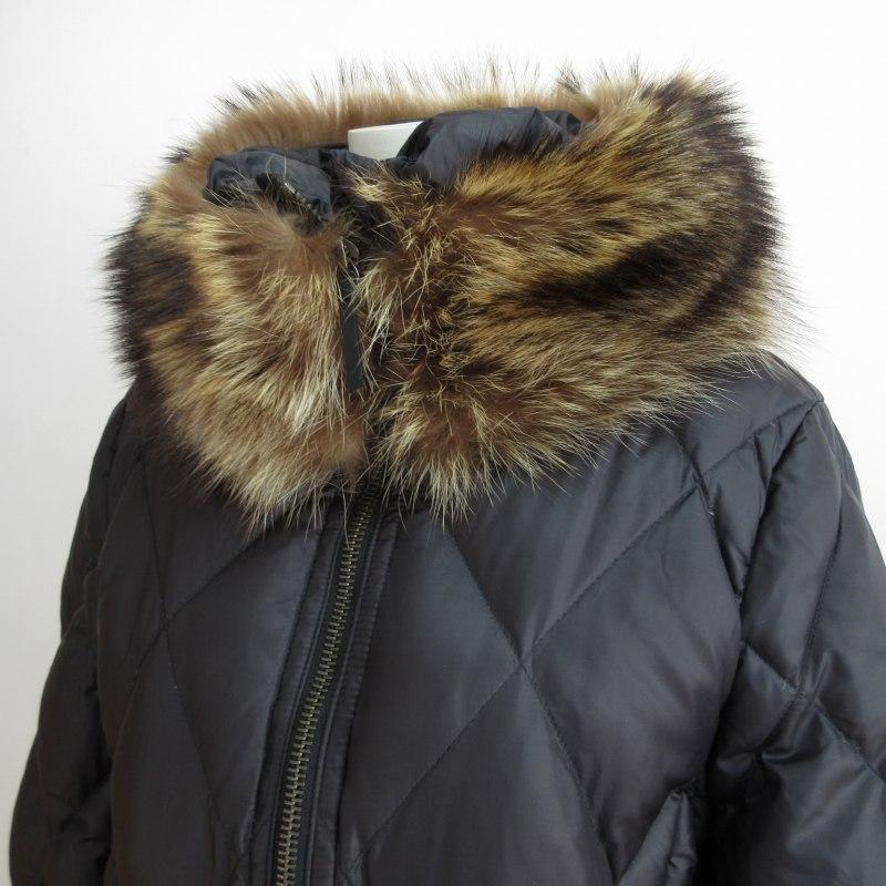 極美品✨COACH コーチ ダウンコート ワンポイントロゴ ラクーンファー