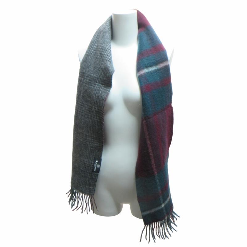 アクアスキュータム AQUASCUTUM 美品 チェック柄 リバーシブル