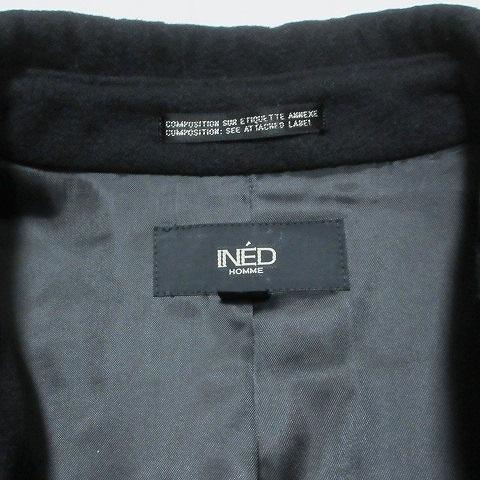 イネドオム INED HOMME 90s ウール ステンカラーコート ロング 黒