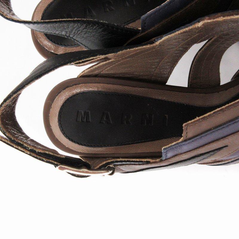 MARNI（マルニ） サンダル 本革 レザー ハイヒール 35 22cm 茶