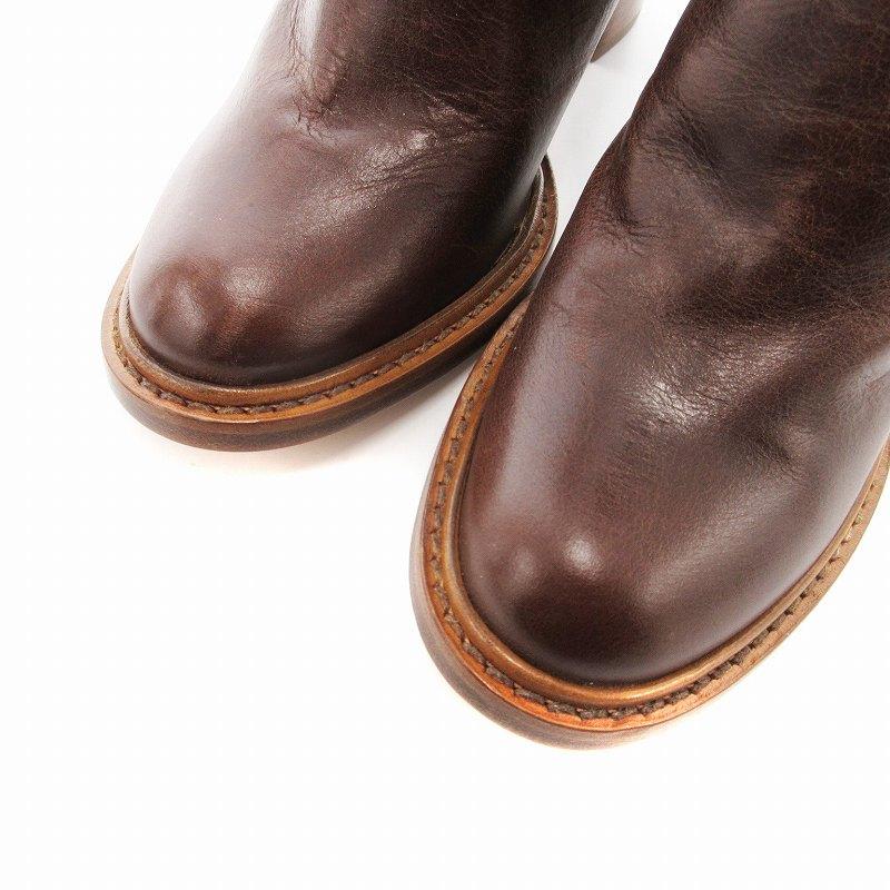 Chloe クロエ CHLOE レザー ロングブーツ シェーリング 35 茶 ブラウン  