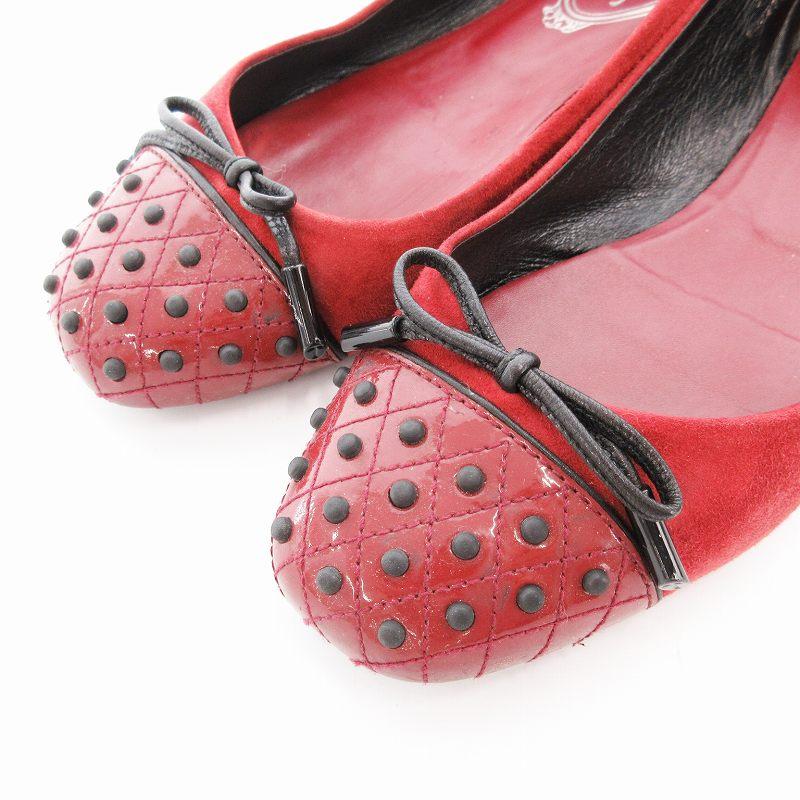 トッズ TOD'S パンプス バレエシューズ スエード ラウンドトゥ