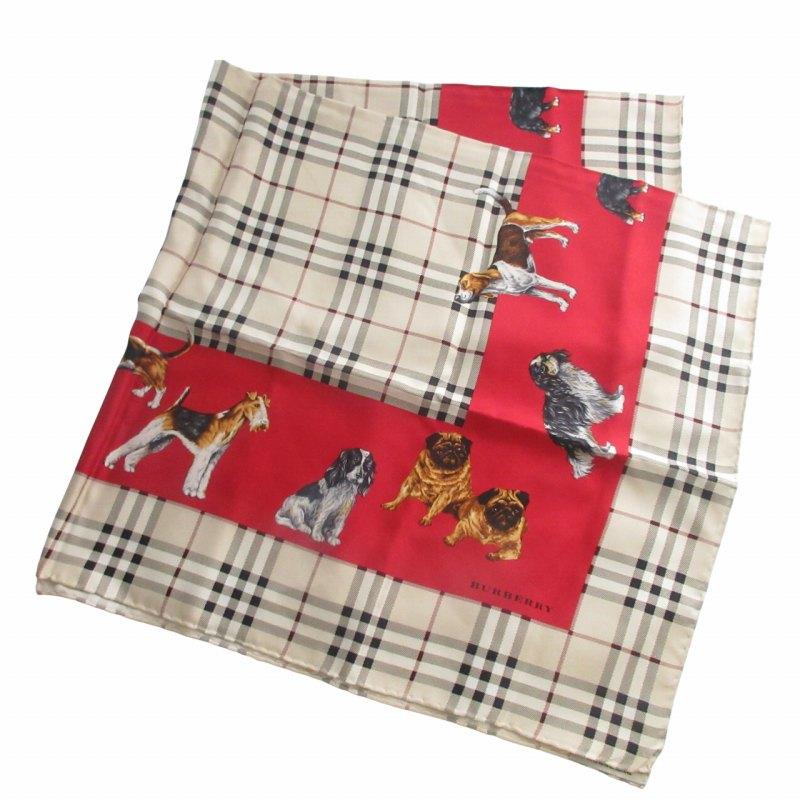 Burberry バーバリー 大判ハンカチ シルク スカーフ ストール