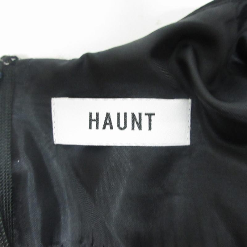 HAUNT ハウント ワンピース ドレス ロング丈 半袖 黒 ブラック