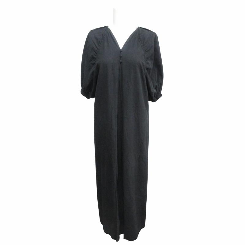 AMERI 黒のパフスリーブワンピース S/M AMERI 黒のパフスリーブ