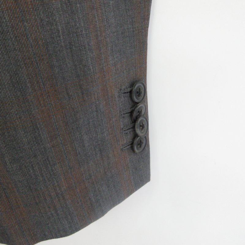 【中古】未使用品 ポールスミス タグ付 ダブル テーラードジャケット ブレザー チェック柄 本切羽 グレー L IBO70 Paul Smith（ポール・スミス） 未使用品 タグ付 ダブルブレスト