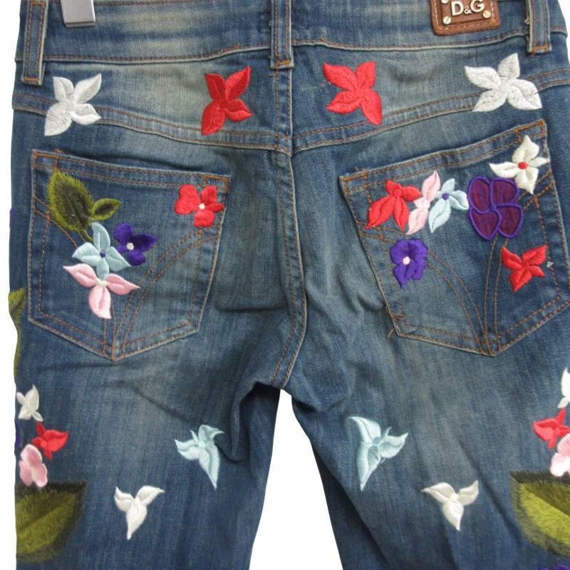 希少 ディー&ジー ドルガバ ドルチェ&ガッバーナ D&G フラワー刺繍  