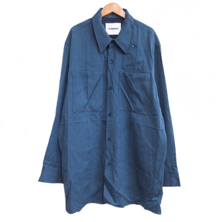ジルサンダー JIL SANDER 22AW バージンウール ロング シャツ 長袖