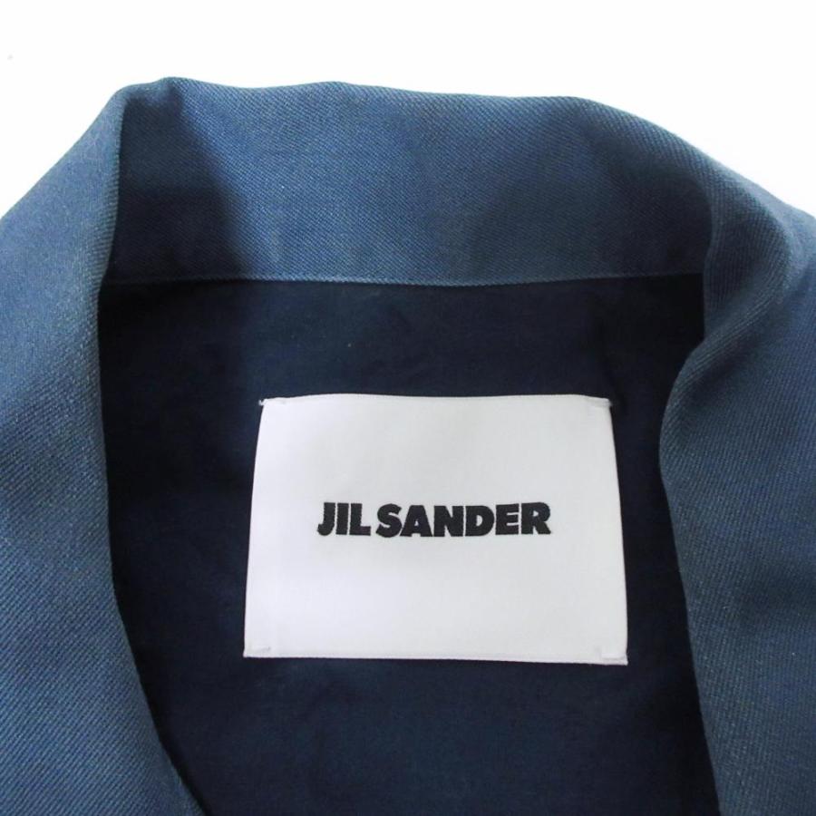 JIL SANDER ネイビー長袖シャツ ジルサンダー JIL SANDER 22AW バージンウール ロング シャツ 長袖