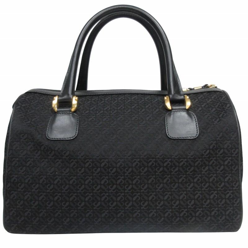 LOEWE ロエベ アナグラム キャンバス×レザーボストンバッグ