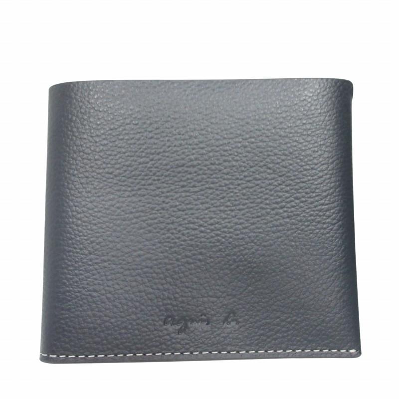 未使用アニエスベーagnes b. レザー三つ折り財布グレーミニ財布