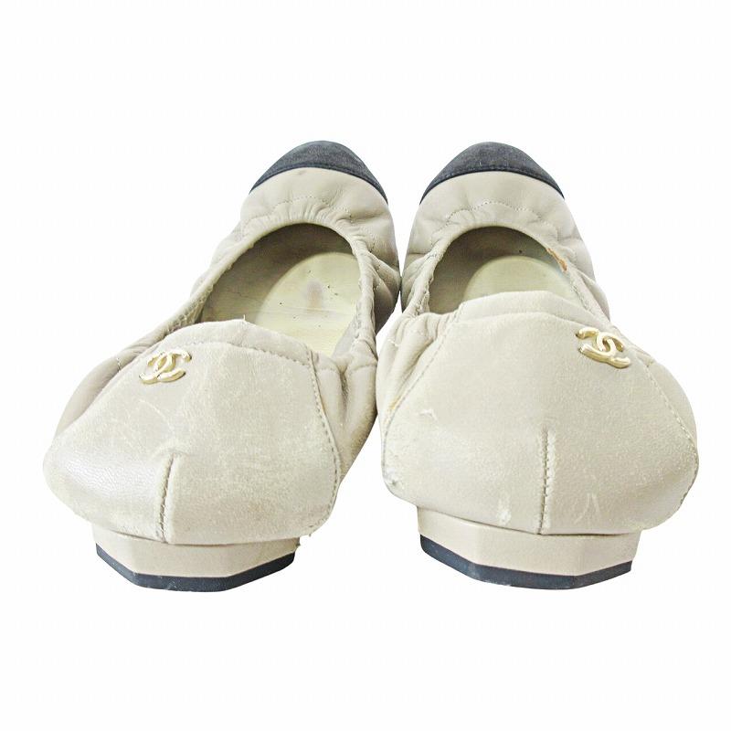 CHANEL シャネルココマークバレリーナフラットシューズパンプス38