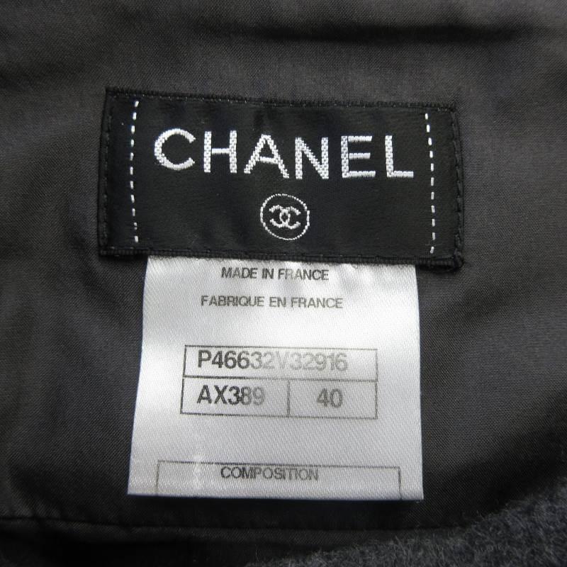 【中古】シャネル CHANEL ココマークボタン カシミヤ100% スカート P46632V32916 ひざ丈 グレー 国内正規 40 約L CHANEL（シャネル） ココマークボタン カシミヤ100% スカート