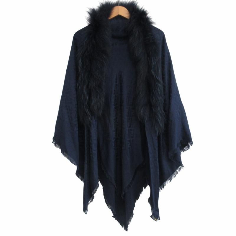 FENDI（フェンディ） ズッカ柄 シルク ケープ 羽織り リバーシブル