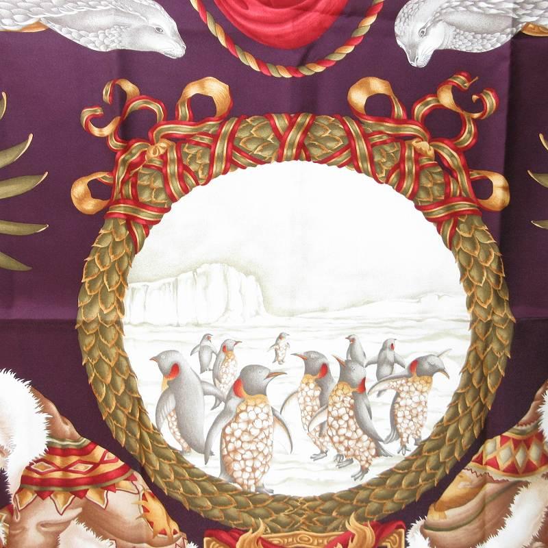 フェラガモ　スカーフ　ペンギン　　木の実　松ぼっくり フェラガモ スカーフ ペンギン 木の実 松ぼっくり - メルカリ