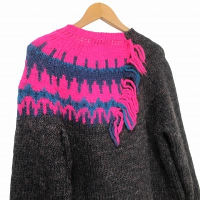 doublet 14AW 初期 Nordic Knit Pullover ノルディックセーター ニット 14AW11KN09 長袖 M ブラウン系 ブルー系 【CF．】 ピンク X