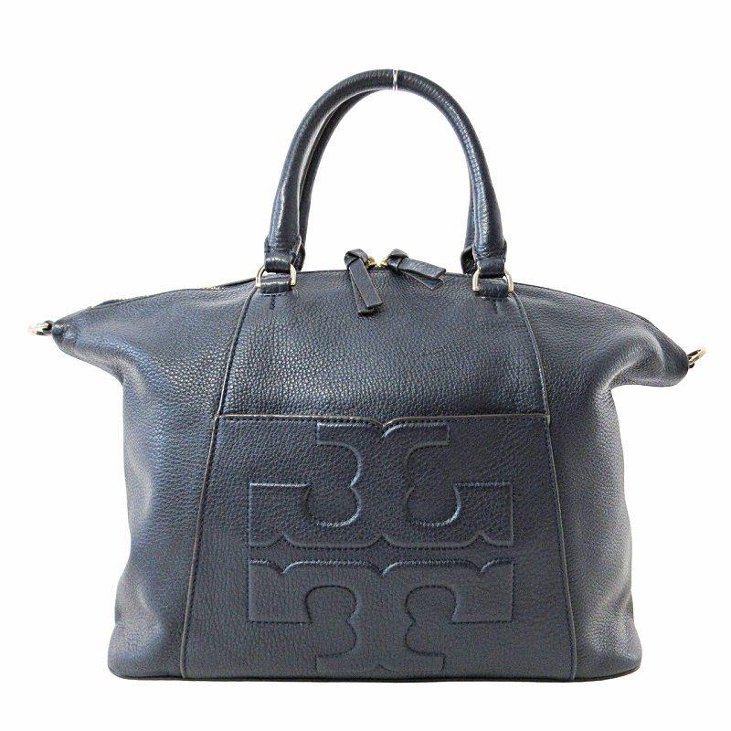 美品　トリーバーチ　ハンドバッグ　ショルダーバッグ　2way ネイビー　レザー Tory Burch ネイビー ショルダーバッグ