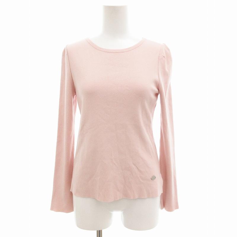 ★【美品】フォクシー ニット セーター 薄手ウール100％ ライトピンク FOXEY フォクシー スリムセーター ニット 長袖 38 ピンク 35309