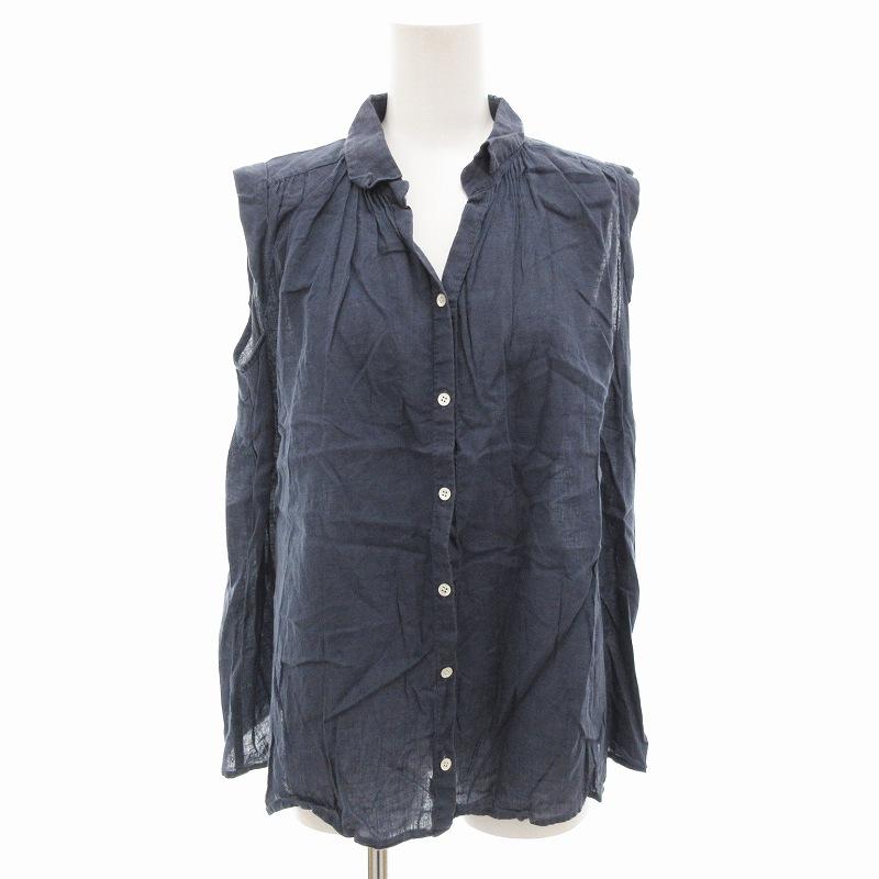 レイビームス Ray Beams オープンカラーシャツ ブラウス リネン混 