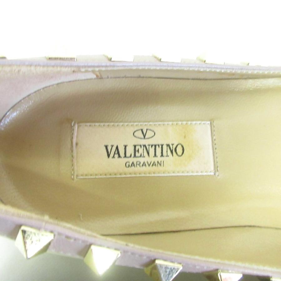 【中古】ヴァレンティノ ガラヴァーニ フラットシューズ ロックスタッズ パンプス エナメル 35.5 約23cm相当 IBO78 ヴァレンティノ ガラヴァーニ VALENTINO GARAVANI フラットシューズ