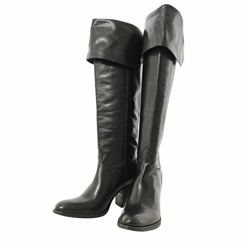 ⭐️未使用品⭐️　SARTORE　ロングブーツ　チャンキーヒール　レザー　黒 サルトル SARTORE 美品 オールレザー ロングブーツ チャンキーヒール