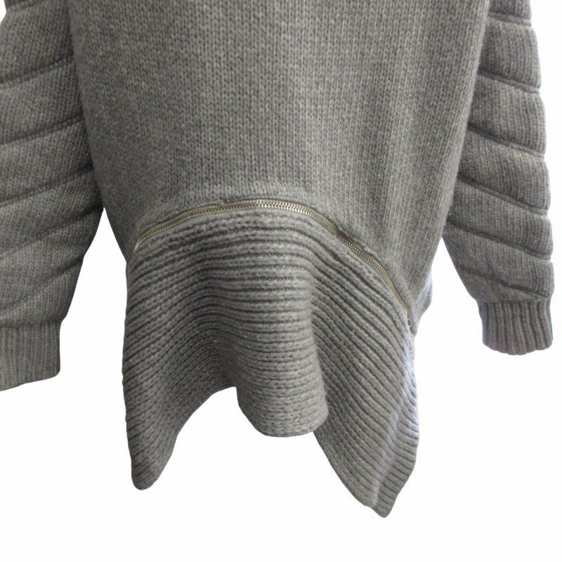 【中古】アレキサンダーワン Chunky Zip Back Pullover タートルネック ニット 変形ジップ 長袖 グレー XS アレキサンダーワン ALEXANDER WANG Chunky Zip Back Pullover