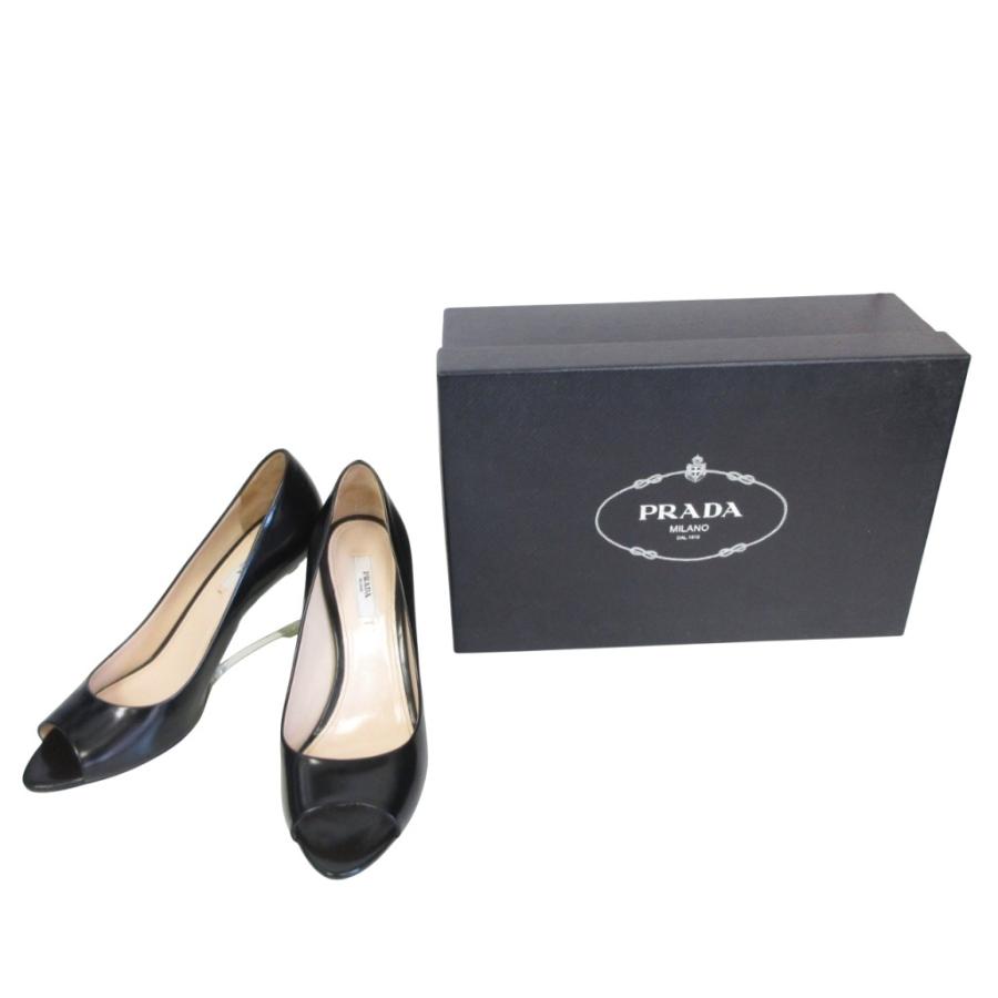 PRADA（プラダ） 極美品 クリアヒール パンプス オープントゥ ウェッジ