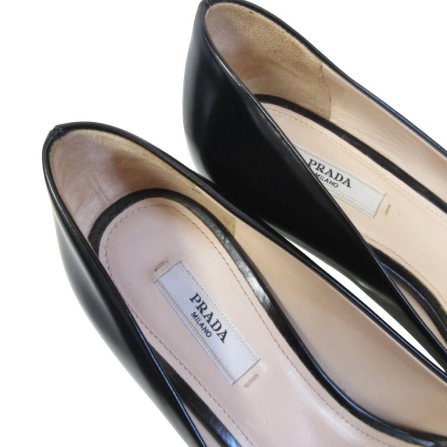 PRADA（プラダ） 極美品 クリアヒール パンプス オープントゥ ウェッジ