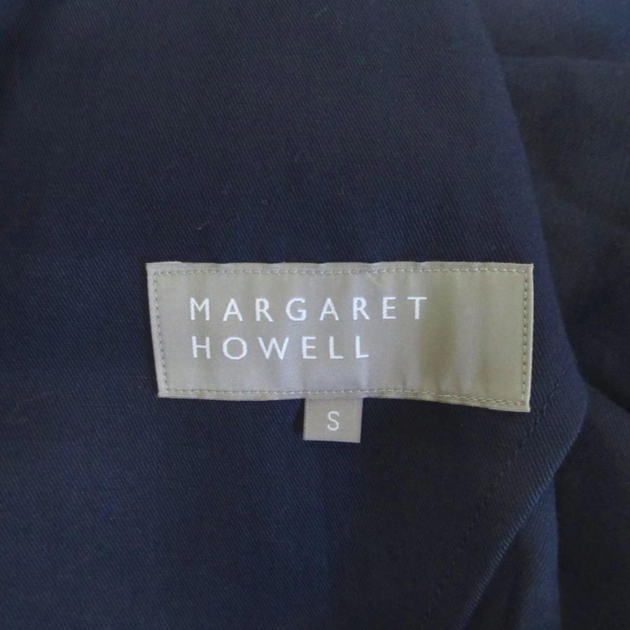【中古】マーガレットハウエル コットンリネン セットアップ ジャケット&トラウザー 3B 本切羽 背抜き ネイビー S MARGARET HOWELL（マーガレットハウエル） コットンリネン