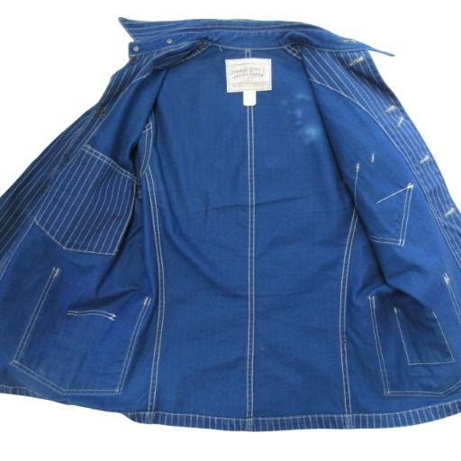【中古】ダブルアールエル RRL ラルフローレン WABASH STRIPE RAILROAD JACKET カバーオール ワーク インディゴ S ダブルアールエル RRL ラルフローレン WABASH STRIPE RAILROAD JACKET