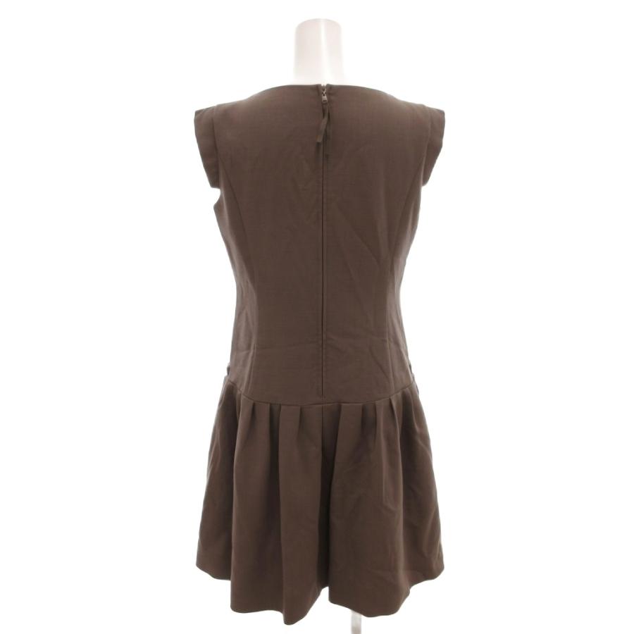 【中古】フォクシー FOXEY デイジーアフタヌーン ショートスリーブ ワンピース 半袖 ワンピース ウール 40 茶 FOXEY（フォクシー） デイジーアフタヌーン ショートスリーブ